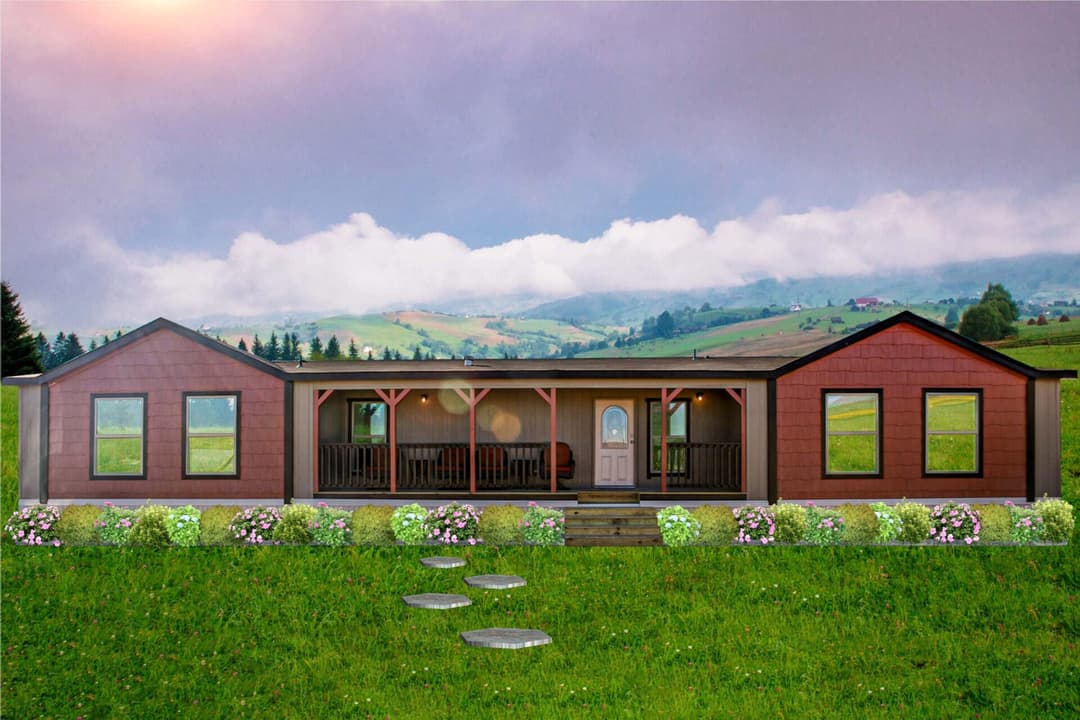 Doublewide h-3672-43a hero, elevation, and exterior home features