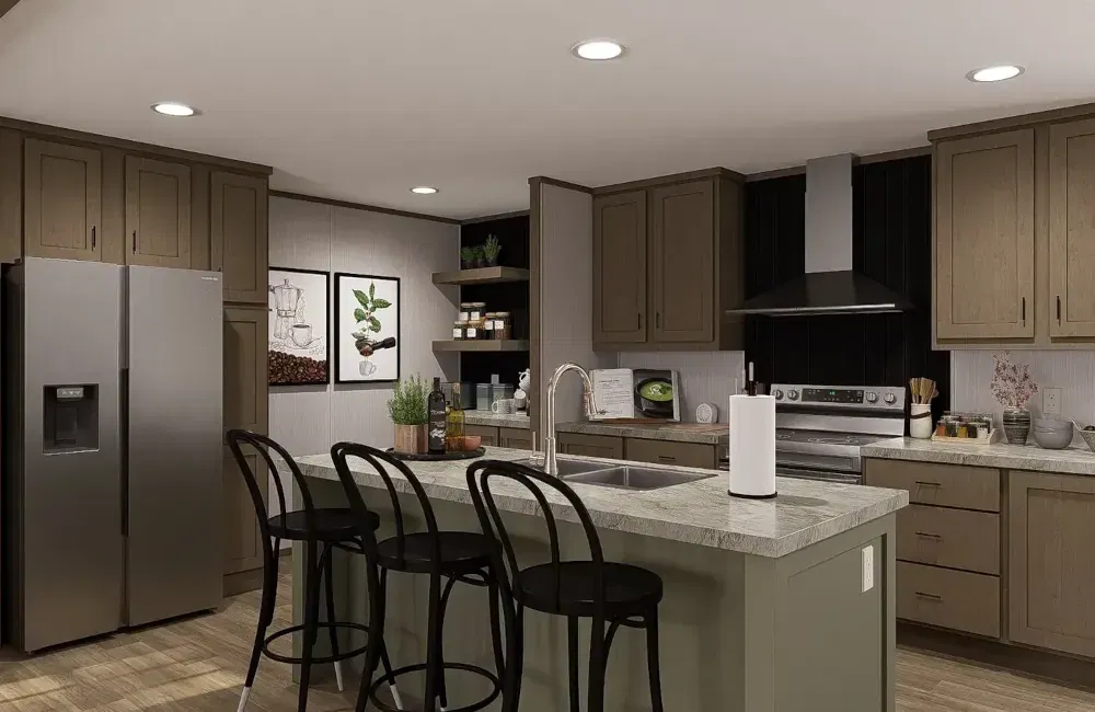 The crockett  kitchen home features