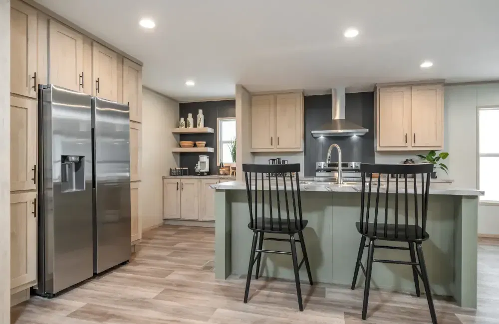 The crockett  kitchen home features