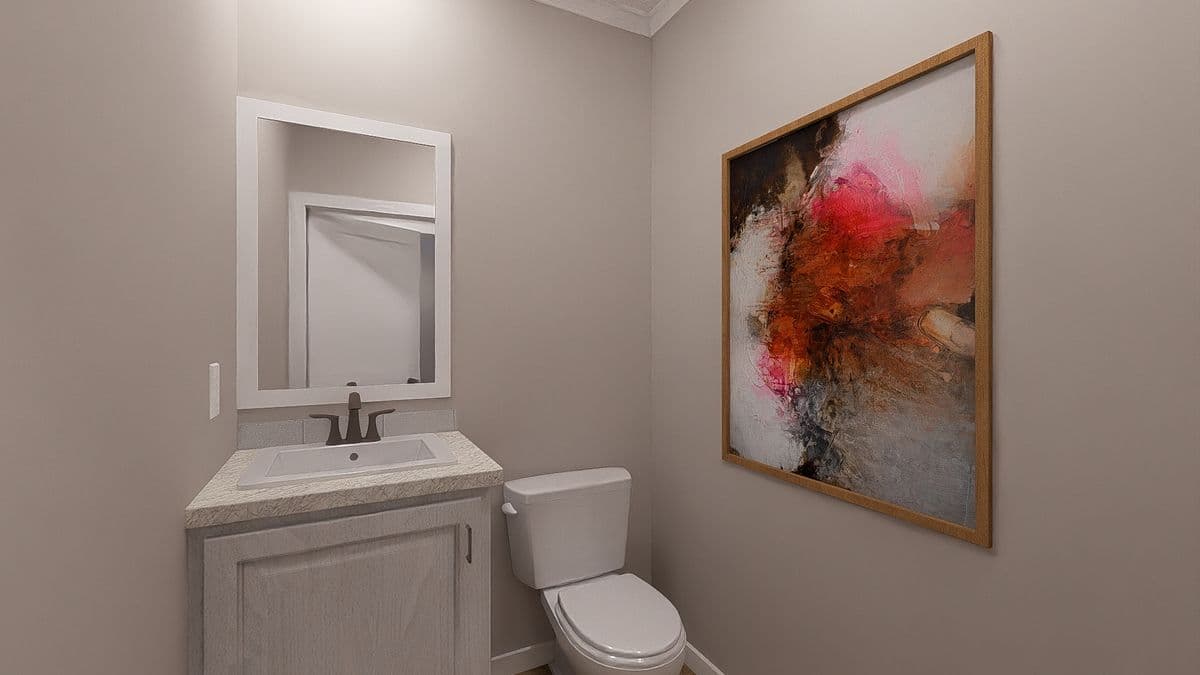 The hexagon bathroom home features