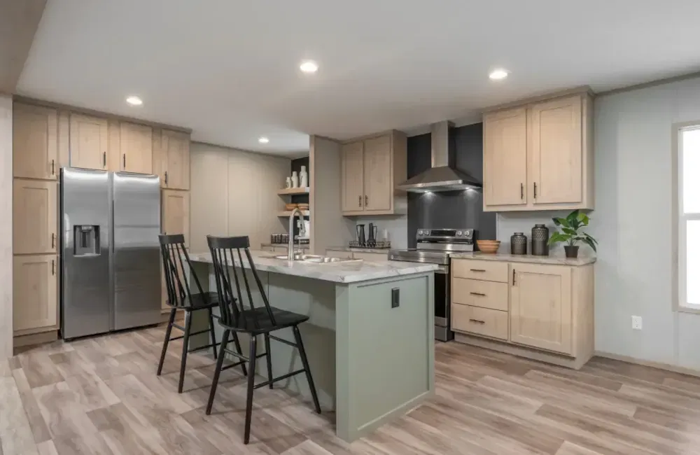 The crockett  kitchen home features